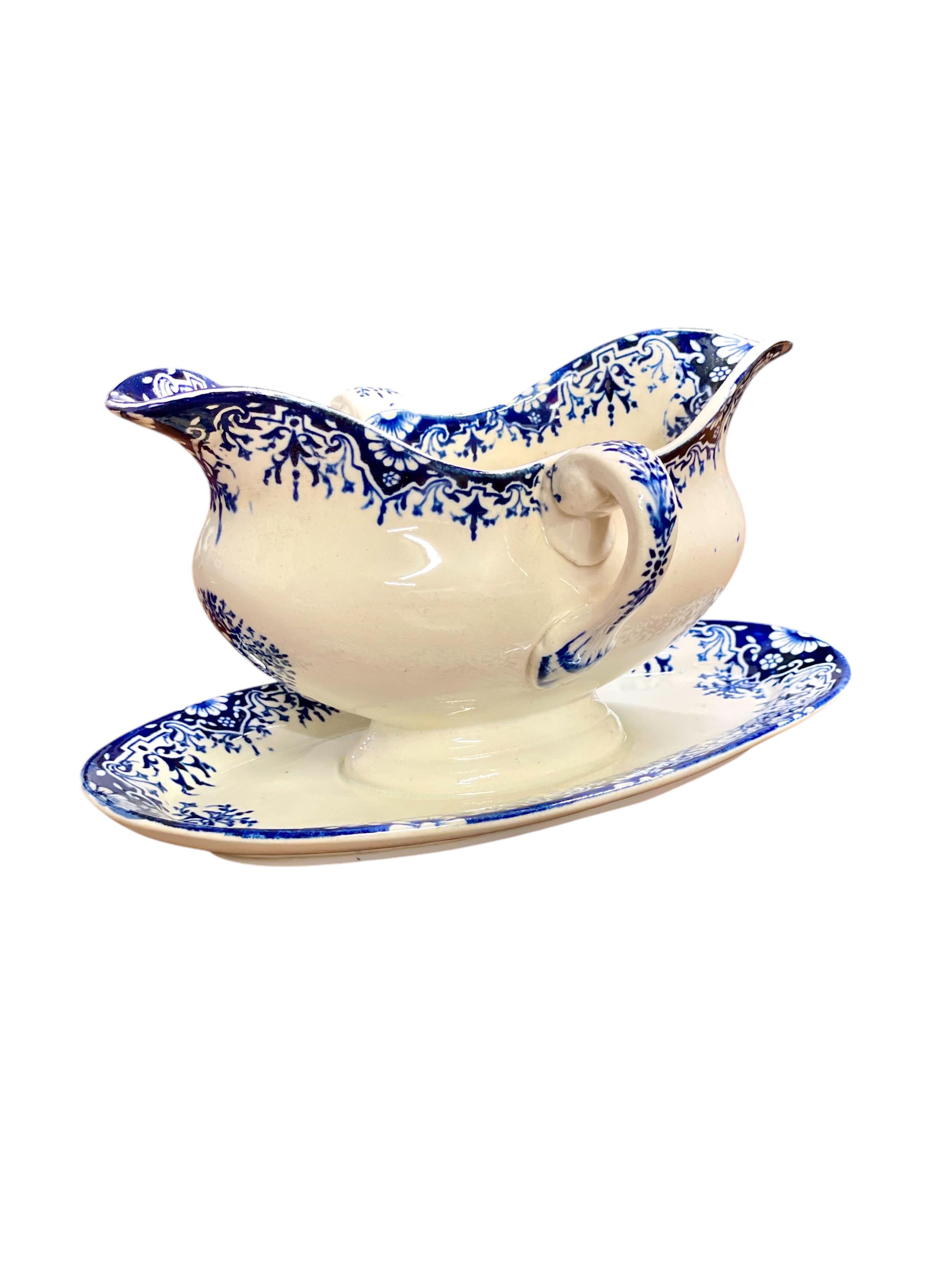 Mesa de servicio de loza con decoración azul, Francia S. XIX en venta 5