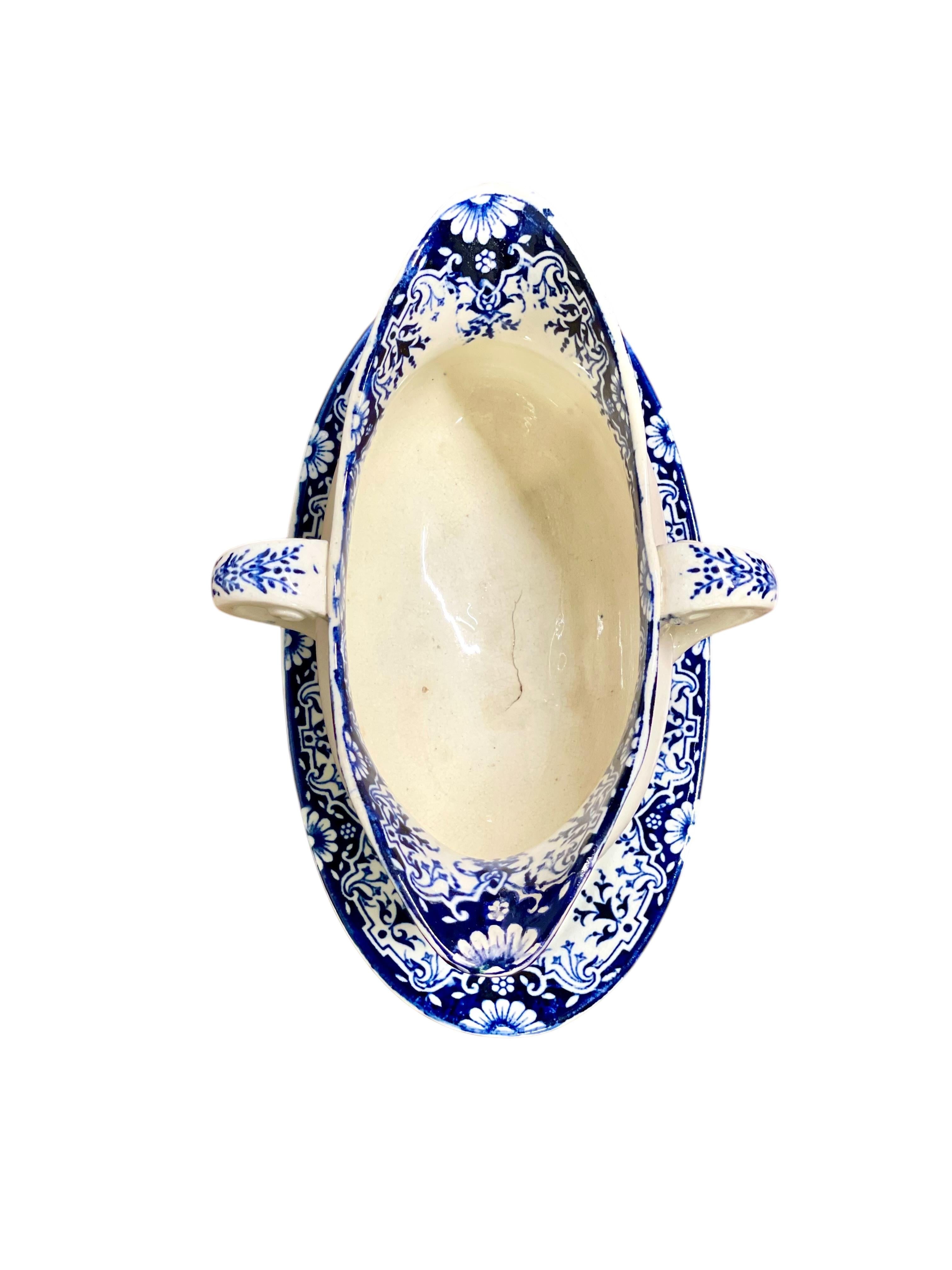 Mesa de servicio de loza con decoración azul, Francia S. XIX en venta 6