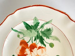 Faience Dish, by Luneville, with Dragonfly and Flowers Decor France 19th, Signed