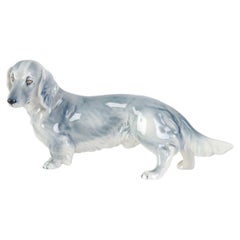 Figurine en faïence « Teckel », Autriche, par Royal Belvedere, années 1920 - 1930