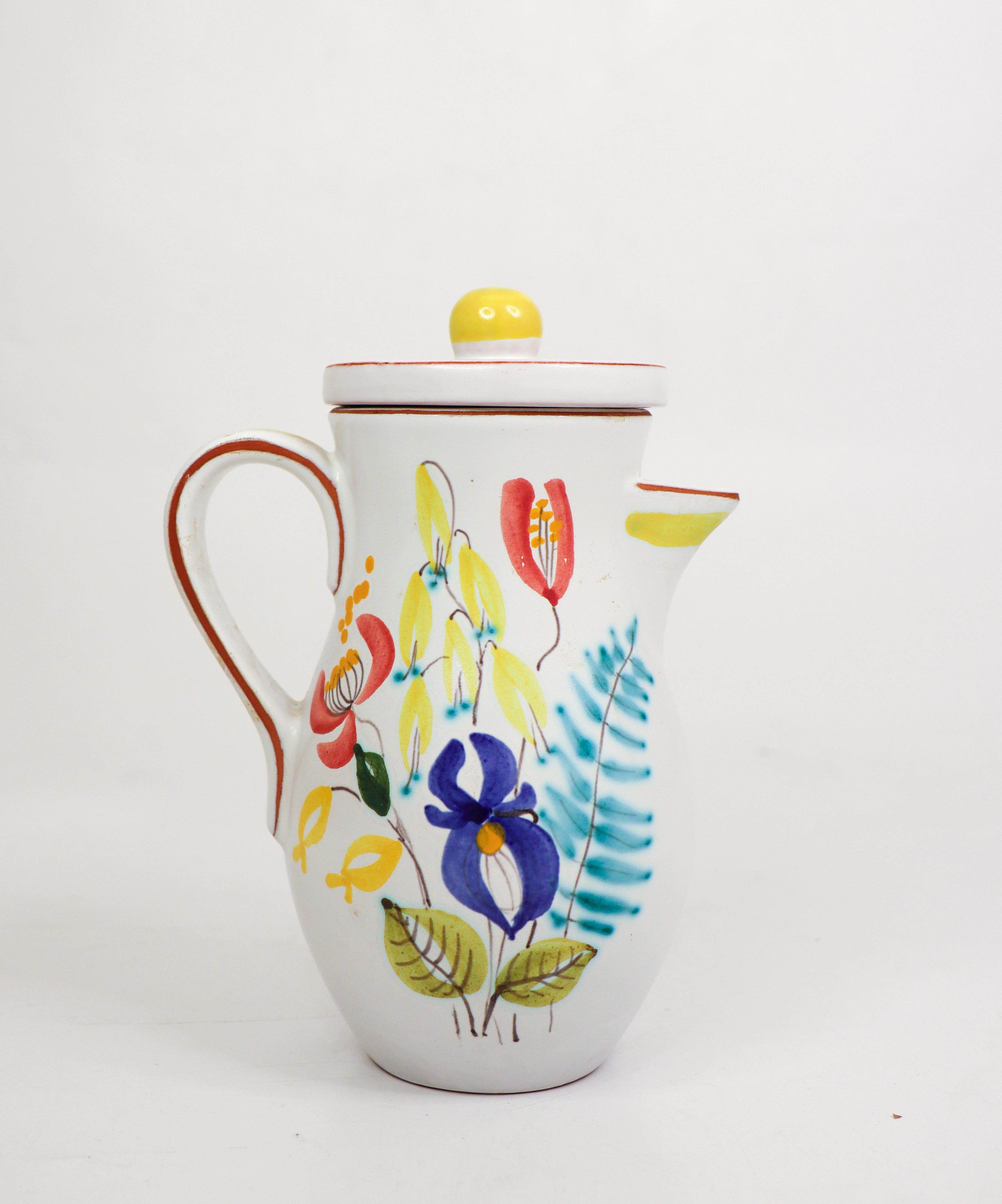 Scandinavian Modern Faience Jug - Stig Lindberg - Gustavsbergs Studio - 1950s For Sale