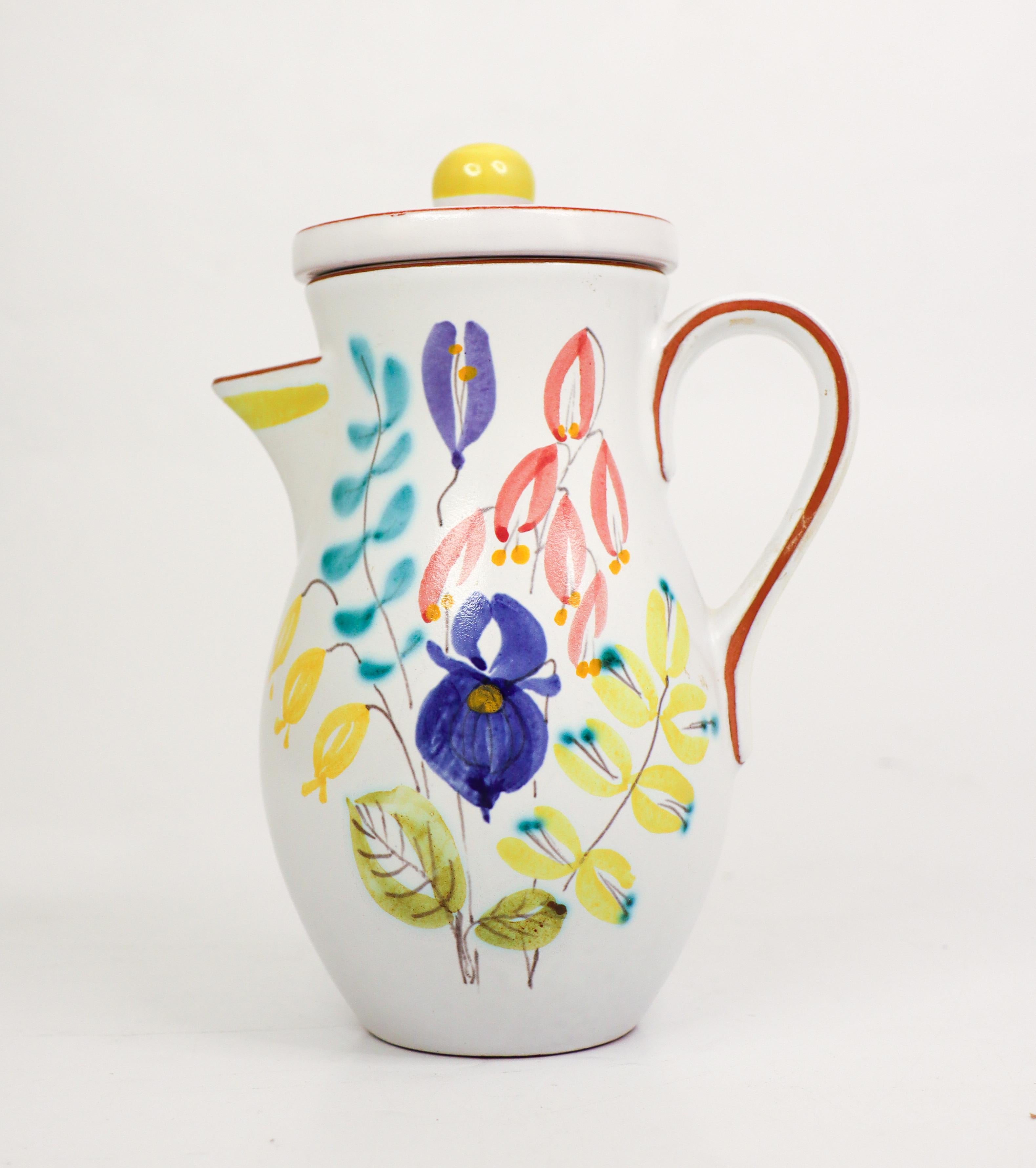 Faience Jug - Stig Lindberg - Gustavsbergs Studio - 1950s In Excellent Condition For Sale In Stockholm, SE