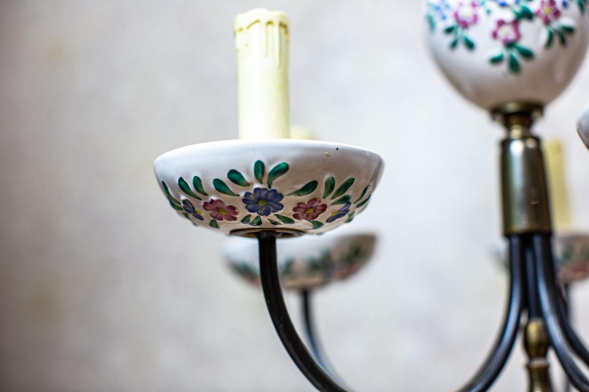 Faïence Lampe  suspension en faence des annes 1960  motifs colors en vente