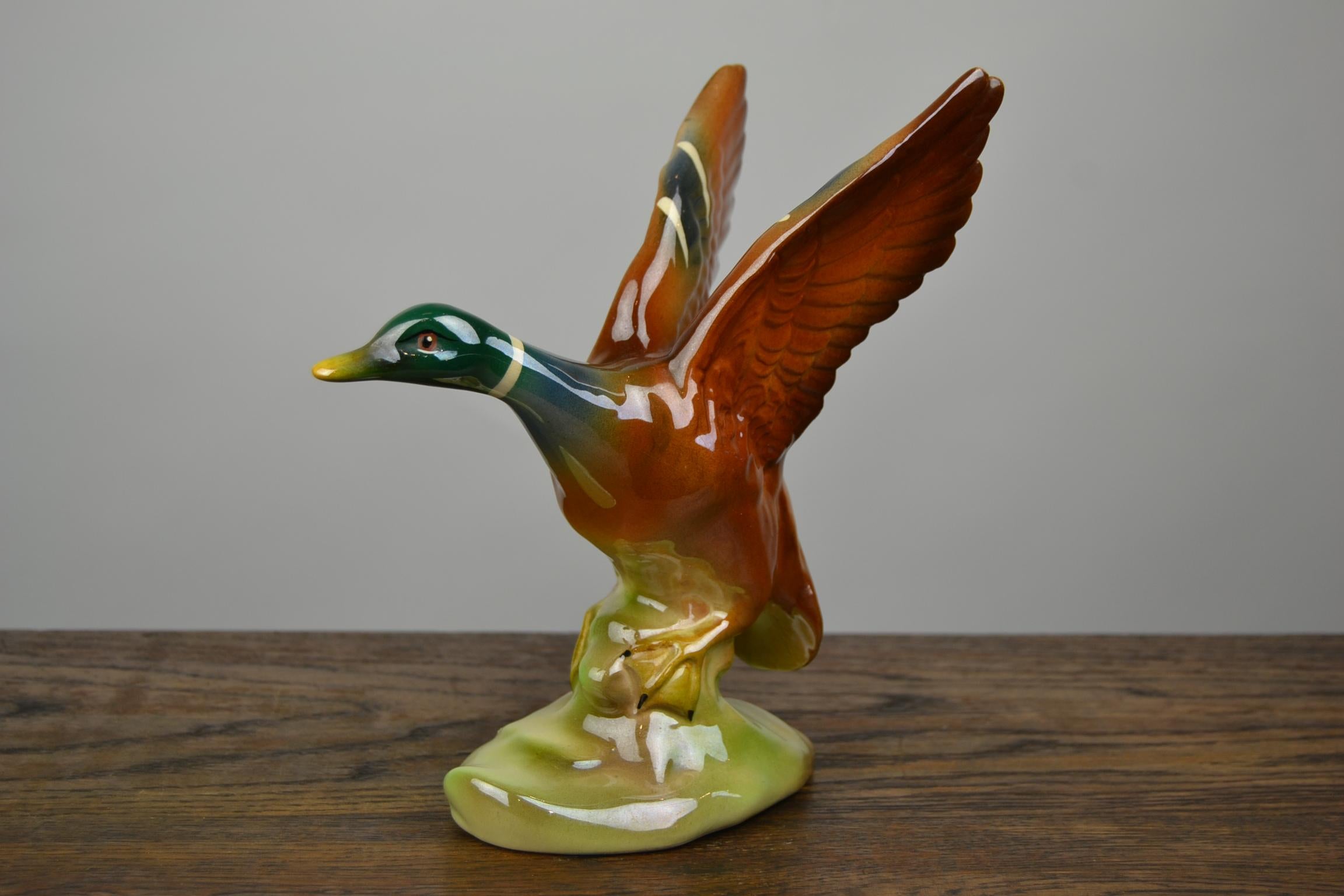 Fayence-Keramik Fliegende Ente von H. Bequet:: Belgien 1