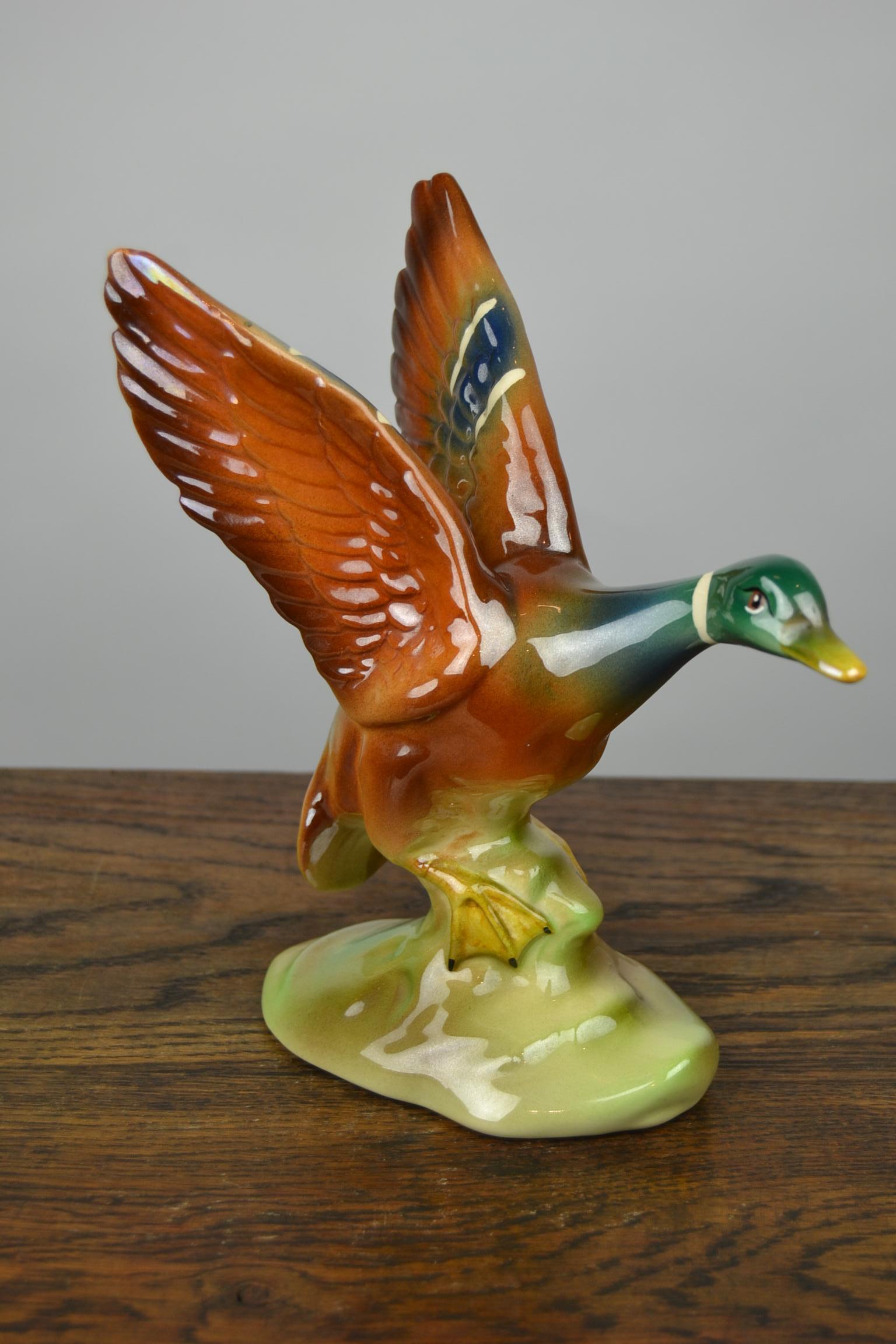 Fayence-Keramik Fliegende Ente von H. Bequet:: Belgien 2