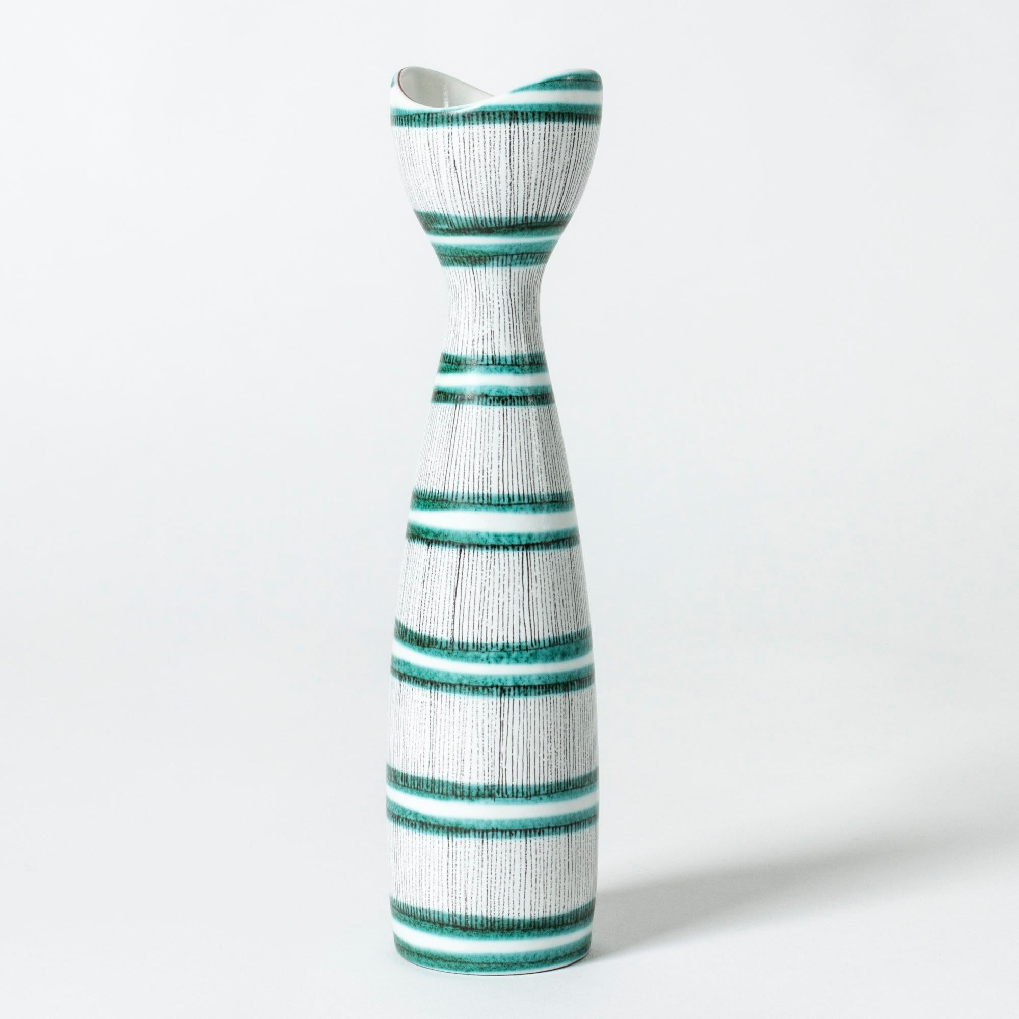 Mid-20th Century Faience Vase by Stig Lindberg for Gustavsberg, Sweden, 1950s