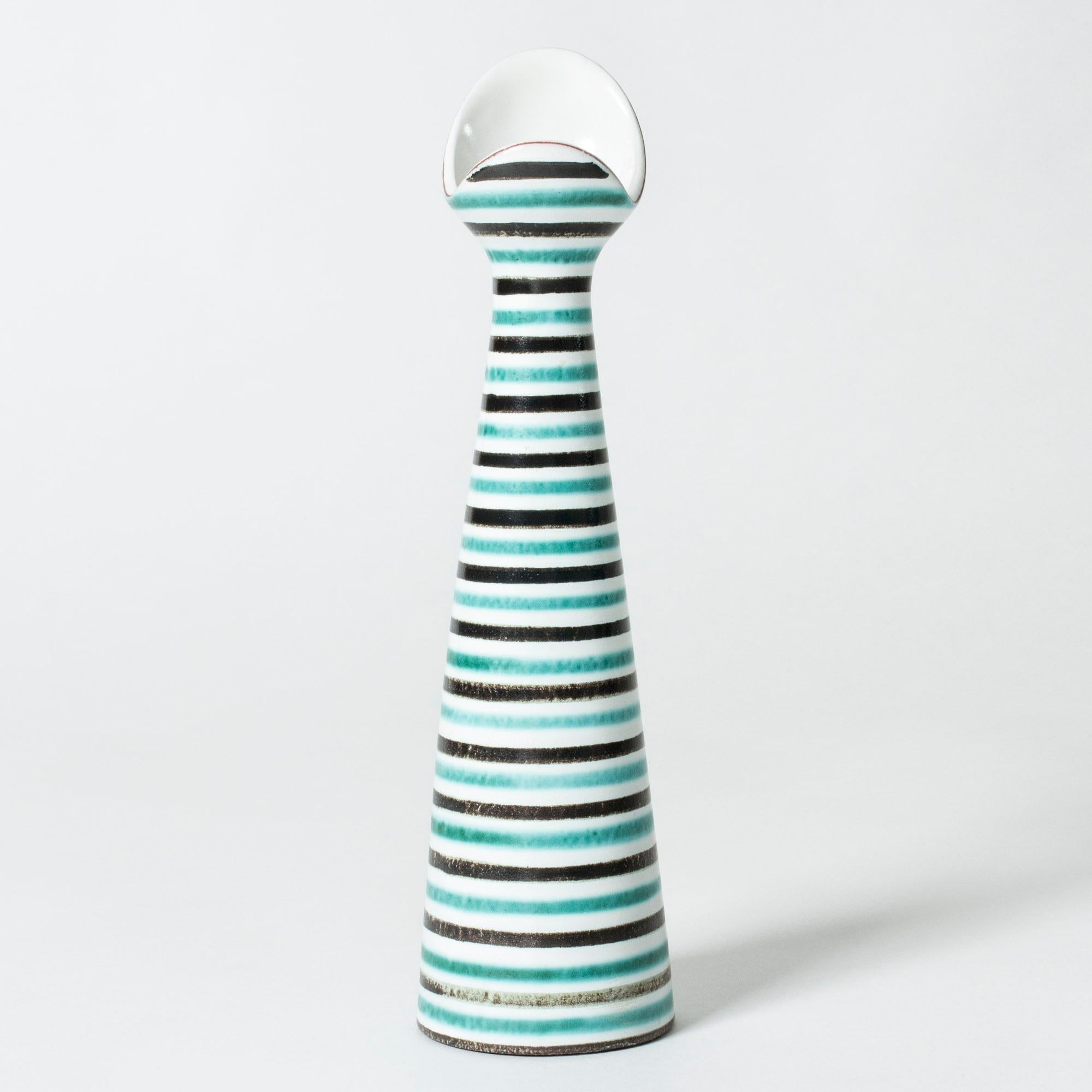 Mid-20th Century Faience Vase by Stig Lindberg for Gustavsberg, Sweden, 1950s
