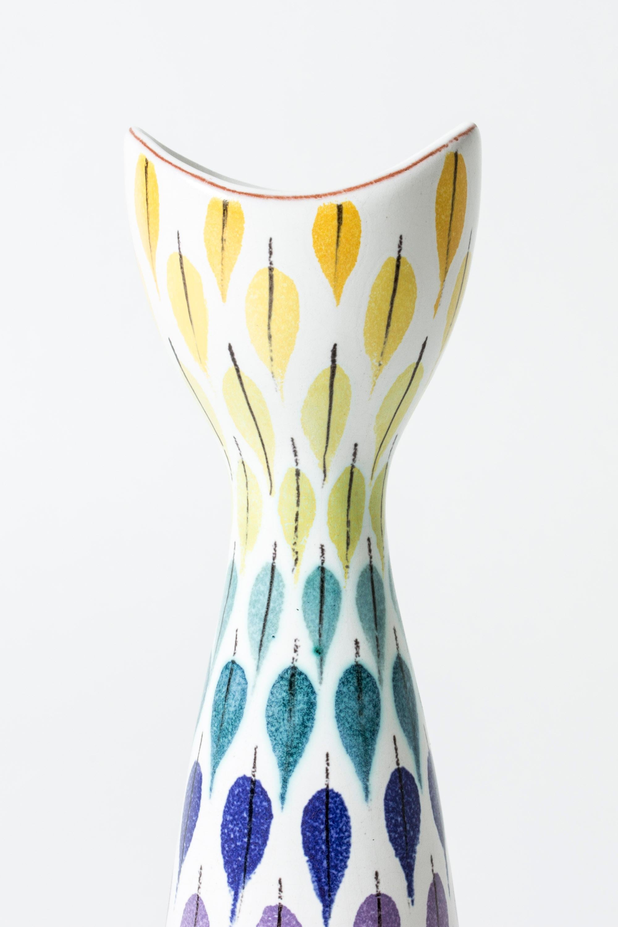 Scandinavian Modern Faience Vase by Stig Lindberg, Gustavsberg, Sweden, 1940s