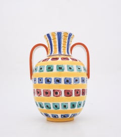 Vase en faïence de Wilhelm Kge, Gustavsberg, années 1940, design scandinave