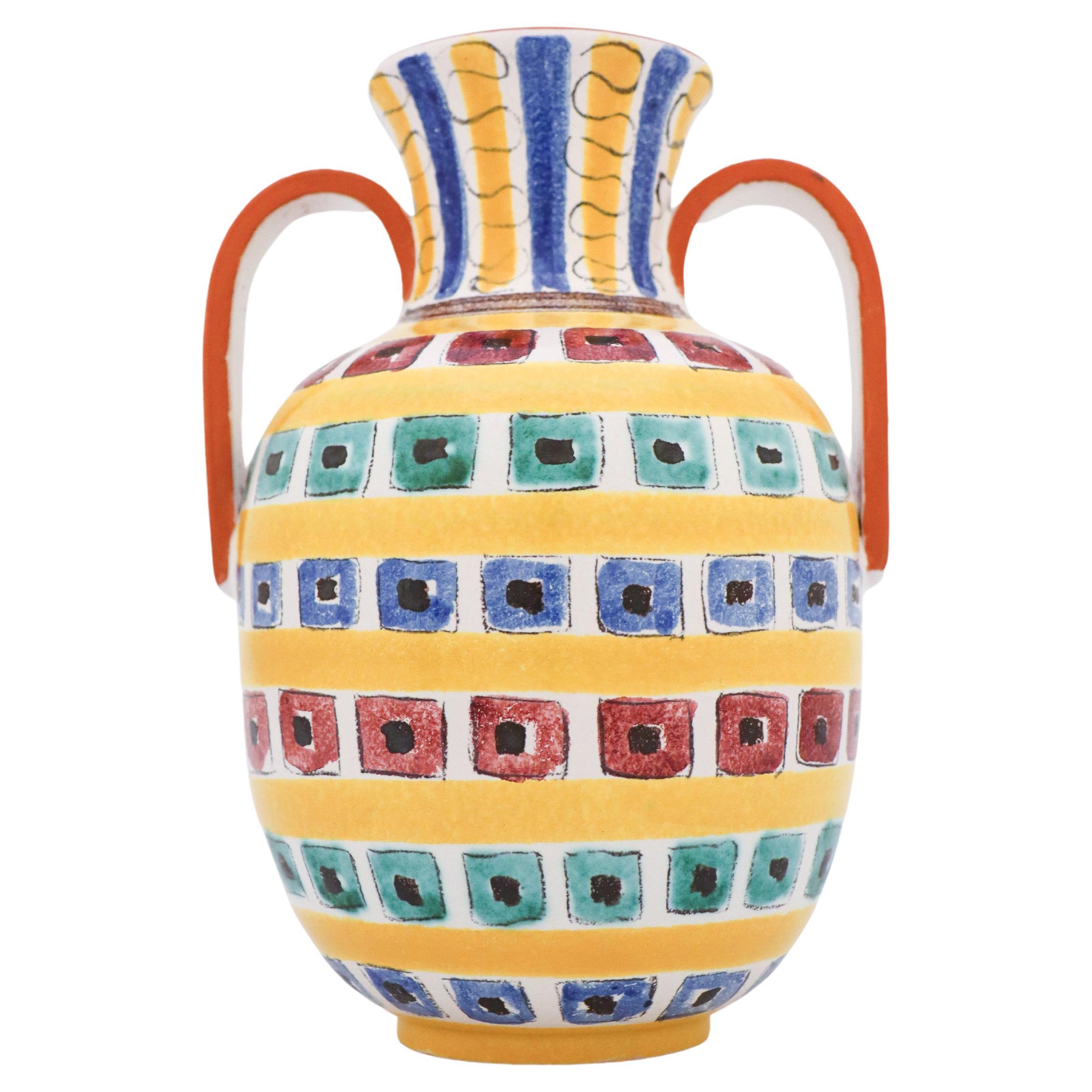 Vase aus Fayence von Wilhelm Kge, Gustavsberg, 1940er Jahre, skandinavisches Design