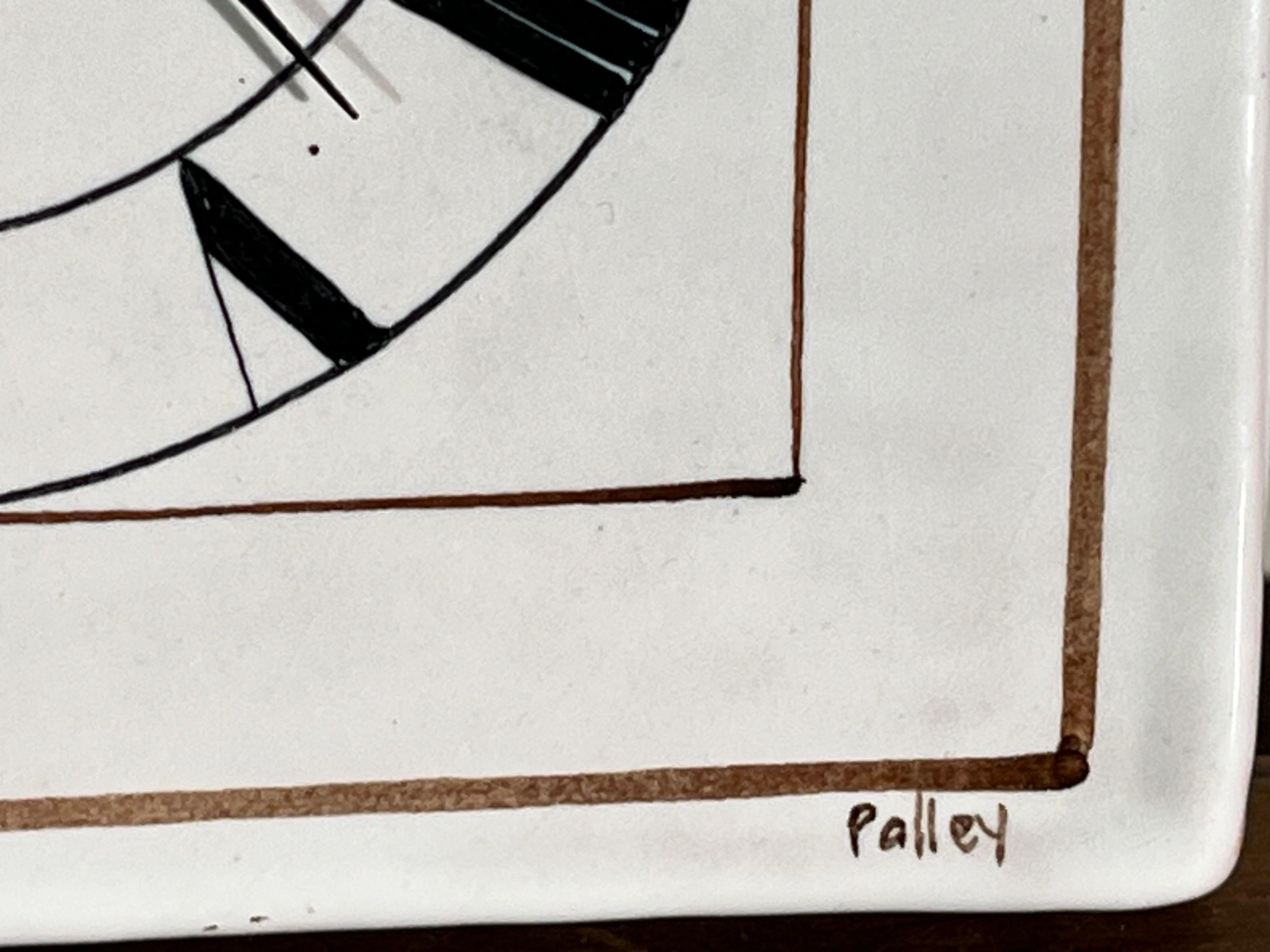Folk Art Faience Wall Clock By Claude and Slavik Palley