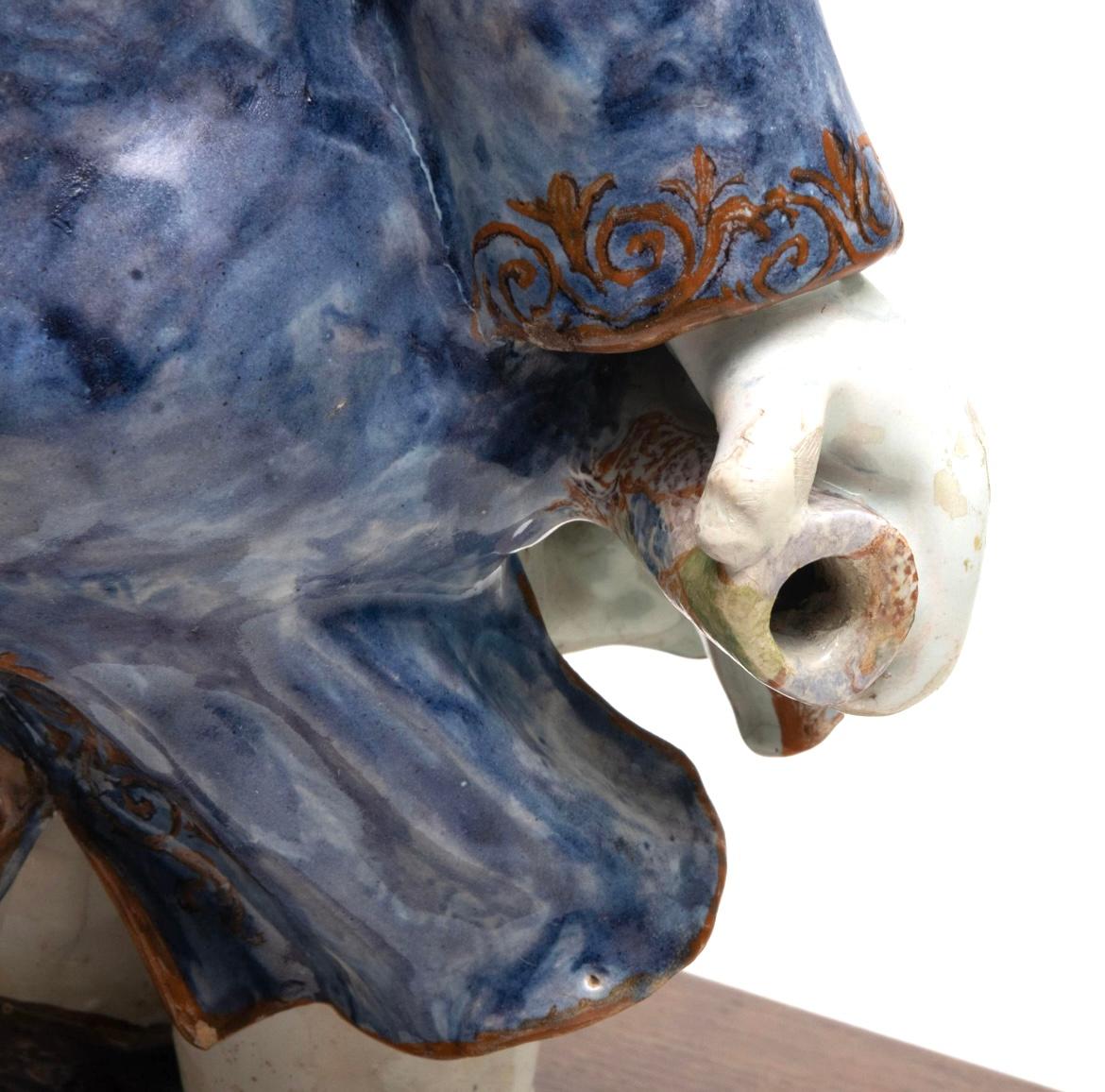 Faience Water Vessel, “Pulcinella”, 18th Century For Sale 1