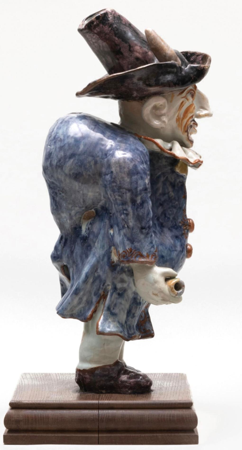 Faience Water Vessel, “Pulcinella”, 18th Century For Sale 3