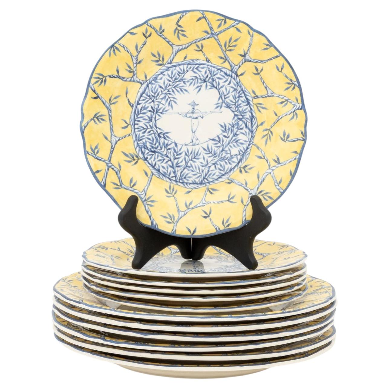 Faiencerie de Gien "Baladins" Plate Service for Six