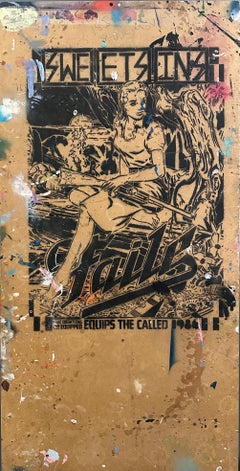 FAILE “Sweet Sins” Unique Silkscreen on Reclaimed Tabletop, 2013