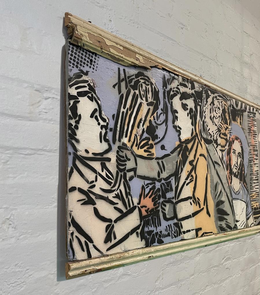 10 Ways on Wood, Tiger and Jesus, 2005 by Faile, Represented by Tuleste Factory For Sale 2