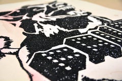 FAILE - DIAMOND FAILEDOODLE (BLACK/TAN) Pop Art Urban Black Glitter Handmade