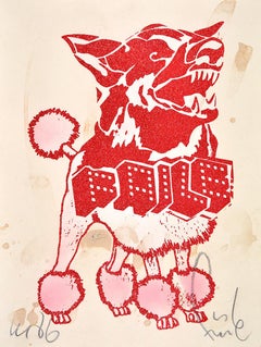 Used FAILE -DIAMOND FAILEDOODLE (RED/TAN). Mixed Media Pop Art Urban Glitter Graffiti