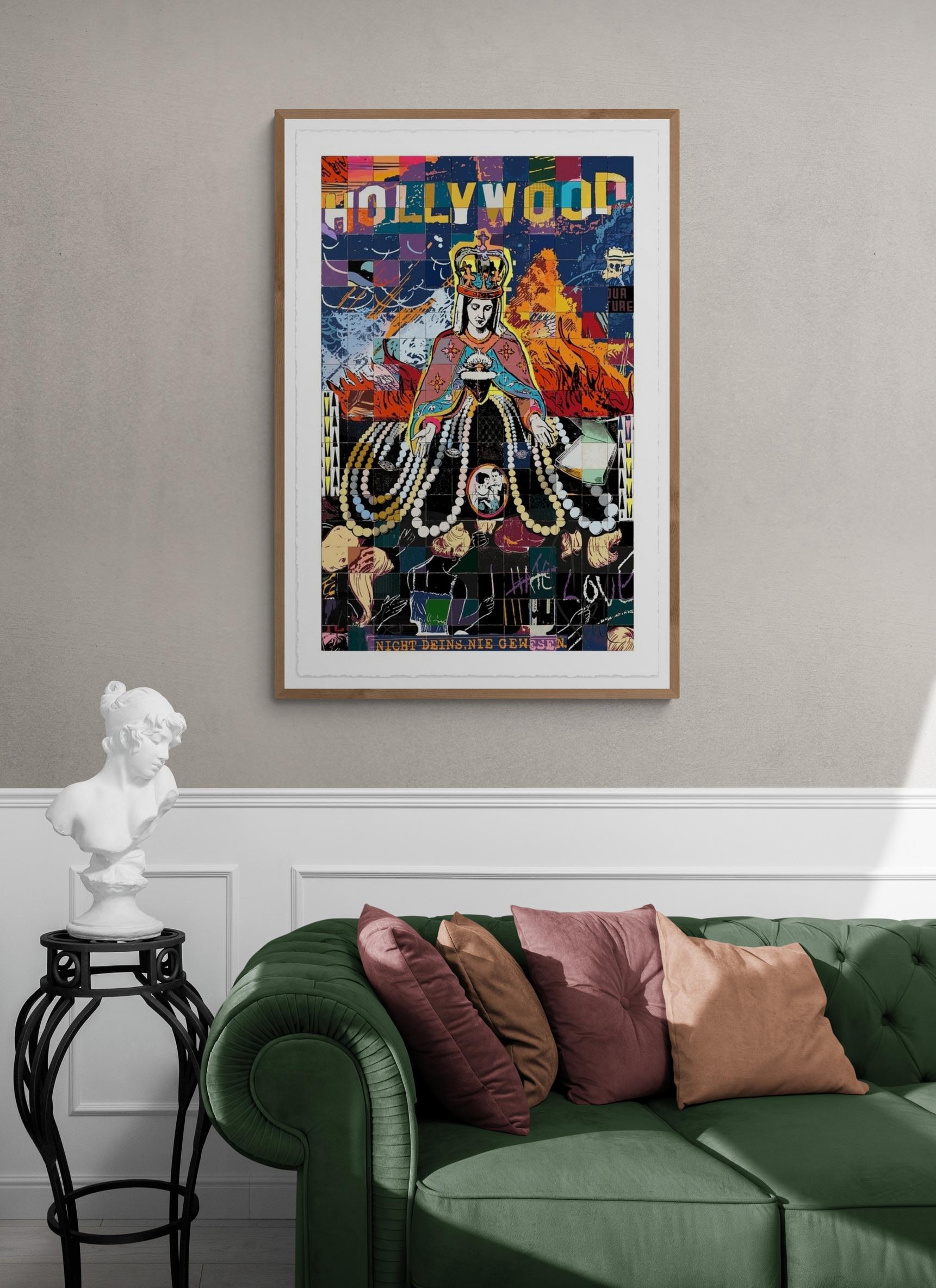 FAILE: HOLLYWOOD NIGHTS! Huge work hand signed & numbered Pop Art Street art - Black Figurative Print by Faile
