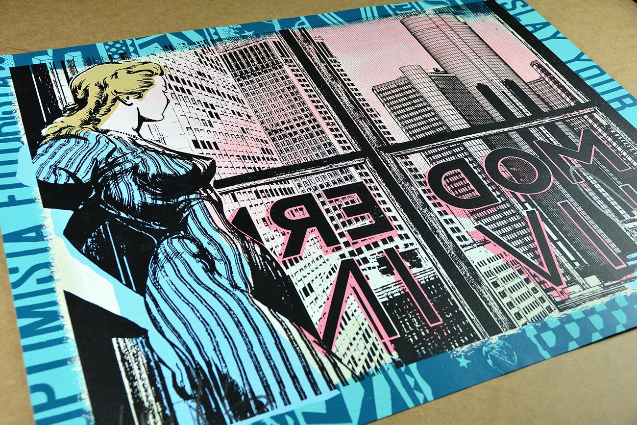 FAILE: Modern Living - Hand painted Acrylic and silkscreen. Pop Art, Street art - Print by Faile