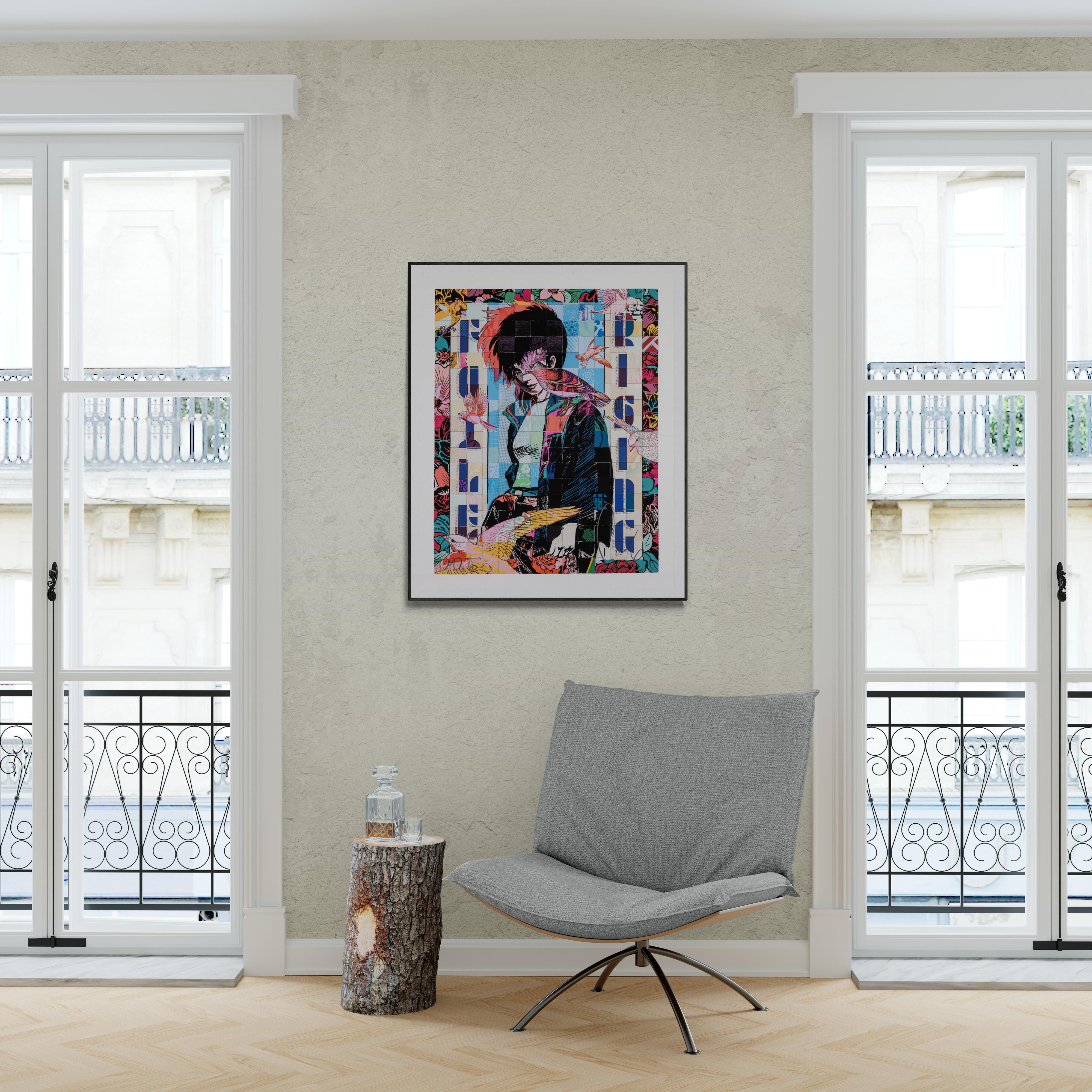 FAILE - RISING Huge Pop Art Urban art Design Emerging Artists American Phoenix - Print by Faile