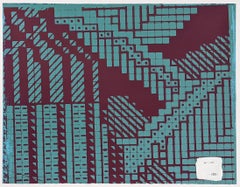 Modern Living Hand Painted with Acrylic Silkscreen, Signed, Edition of 250