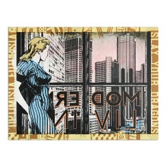 Modern Living, Hand-painted Screen Print, Street Art, Urban Art, Graffiti