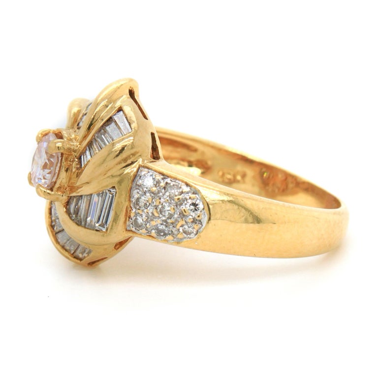 Faint Pink and White Diamond Windmill Ring, 20th Century For Sale at ...