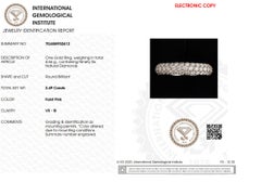 Bague pavée de diamants naturels de couleur fantaisie rose pâle, en or massif 18 carats (certifiée)