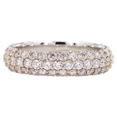 Bague pavée de diamants naturels de couleur fantaisie rose pâle, en or massif 18 carats (certifiée)
