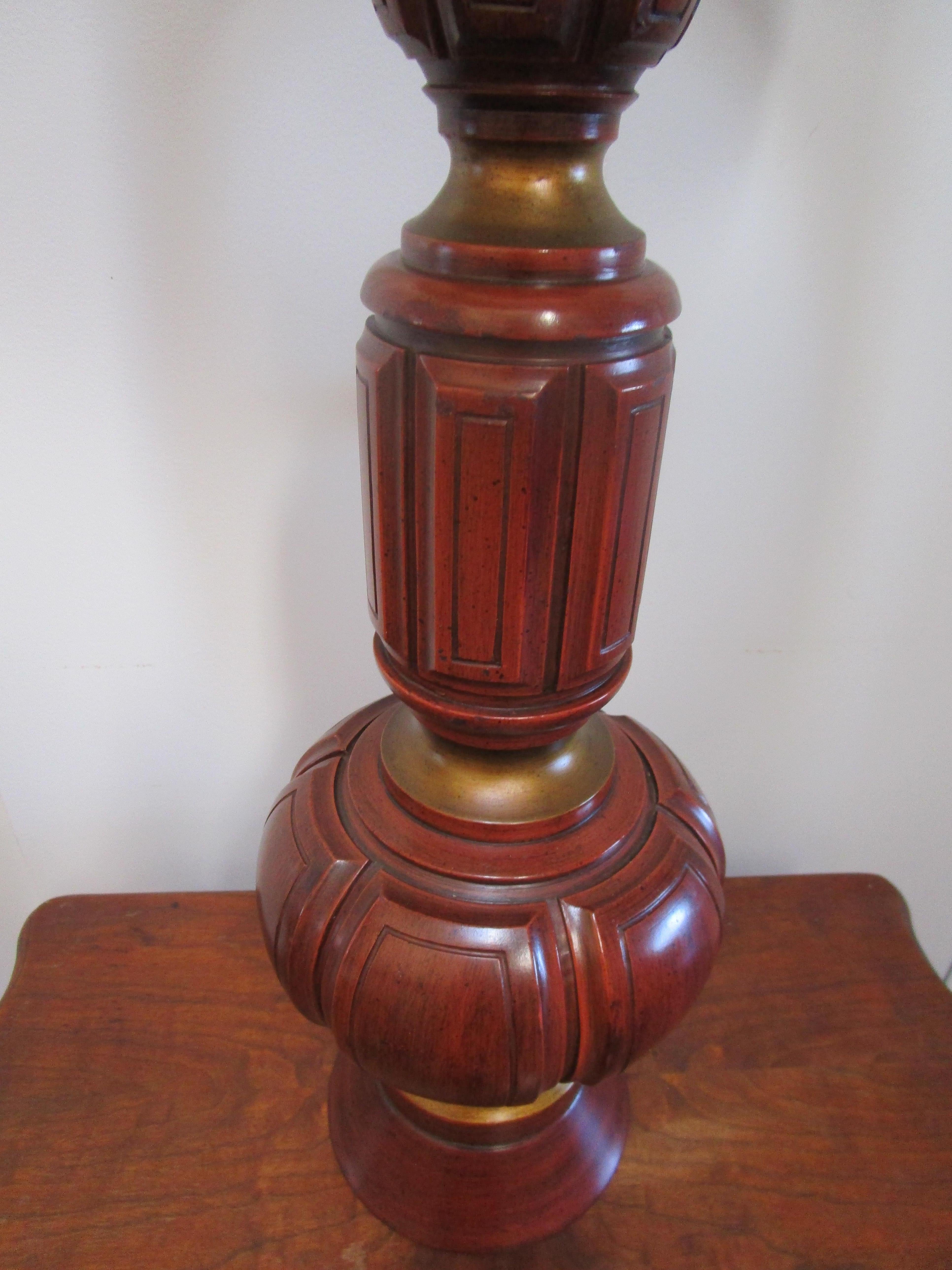 F.A.I.P. Vintage Monumental Plaster and Chalkware Table Lamp Marked For Sale 1