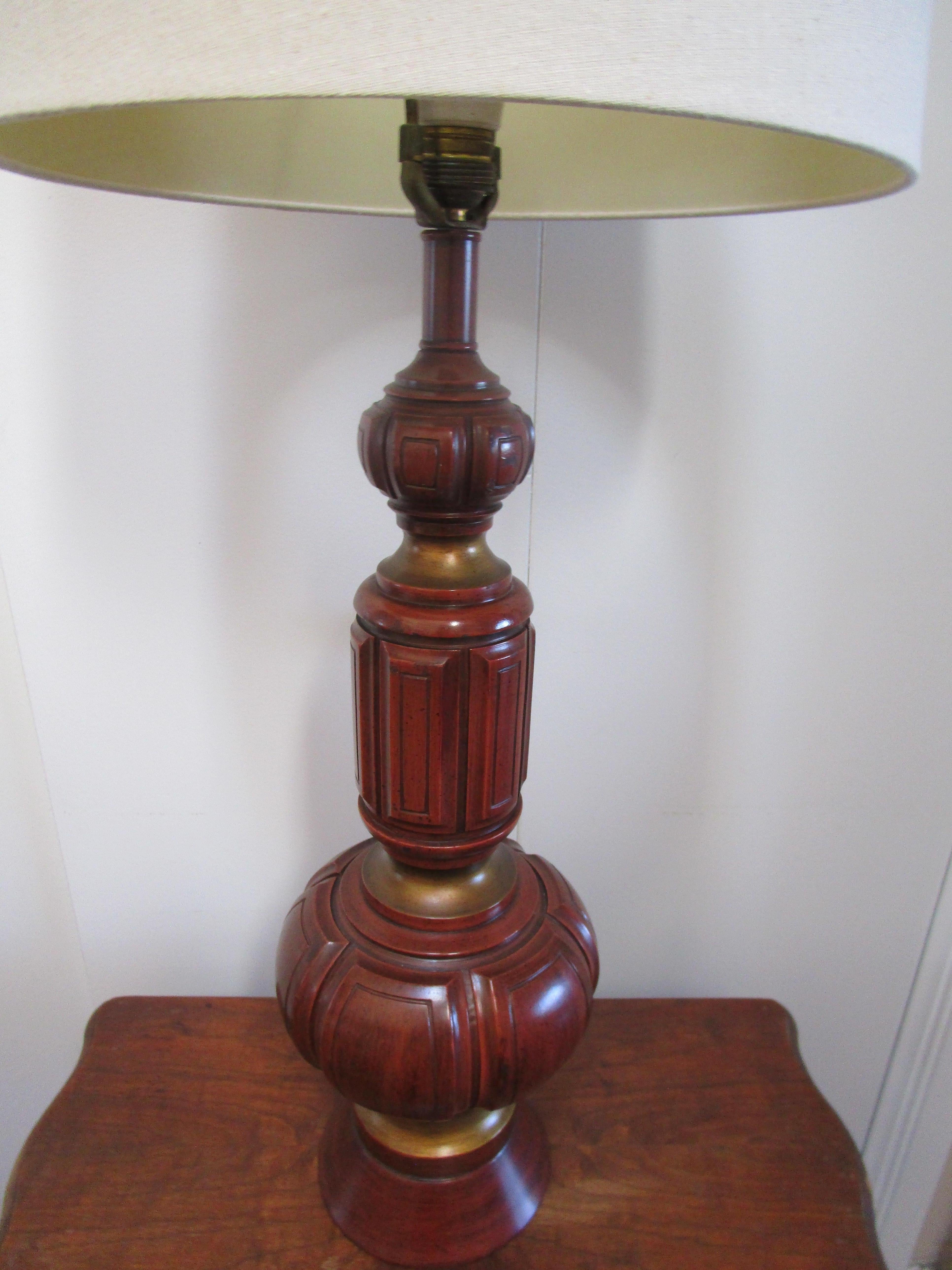F.A.I.P. Lampe de table monumentale vintage en plâtre et calkware marquée en vente 3