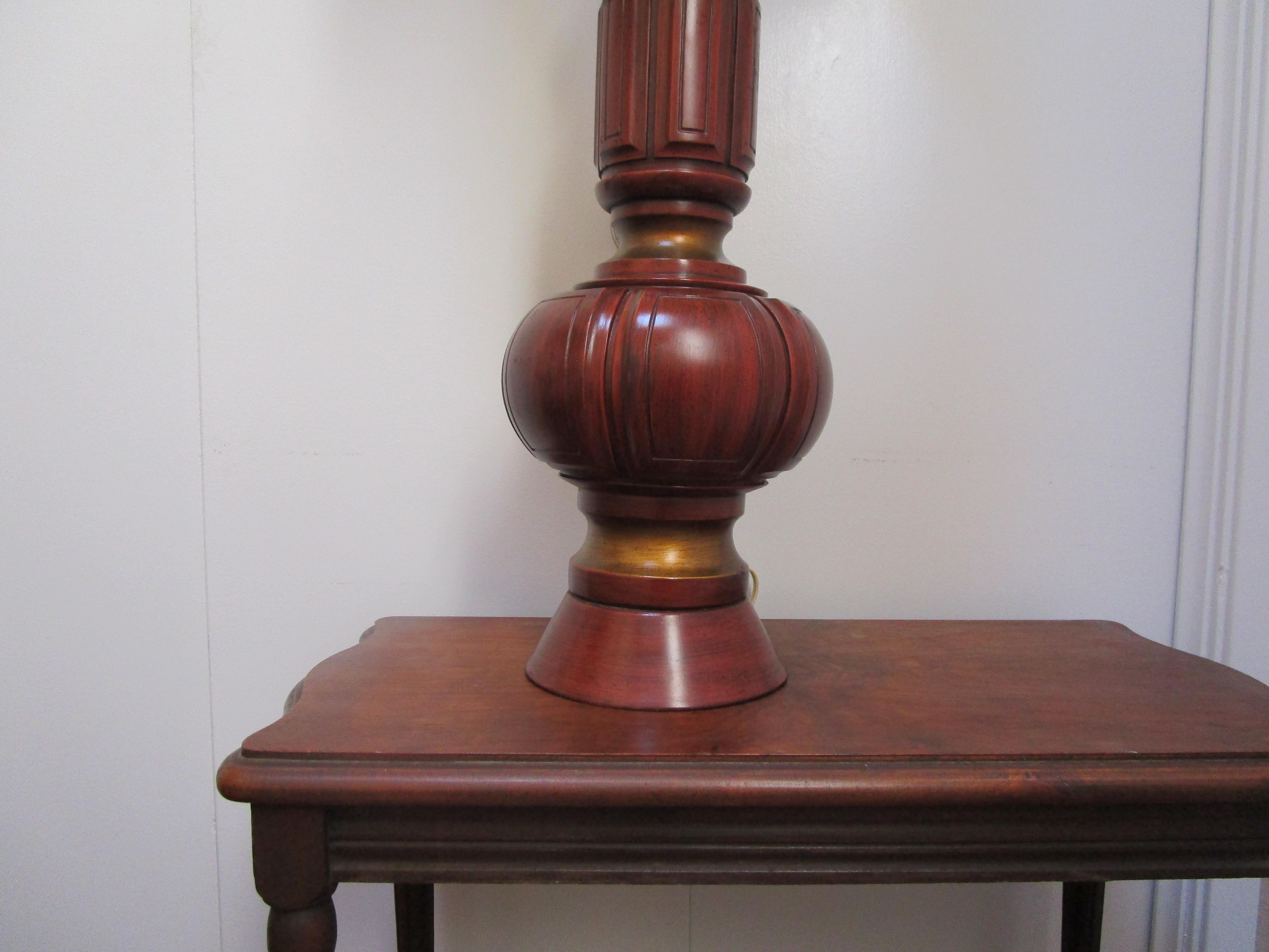American F.A.I.P. Vintage Monumental Plaster and Chalkware Table Lamp Marked For Sale