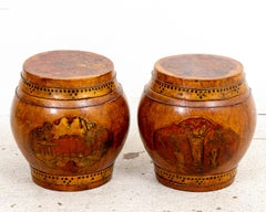 Fair of Late Qing Dynasty Chinese Rice Barrels