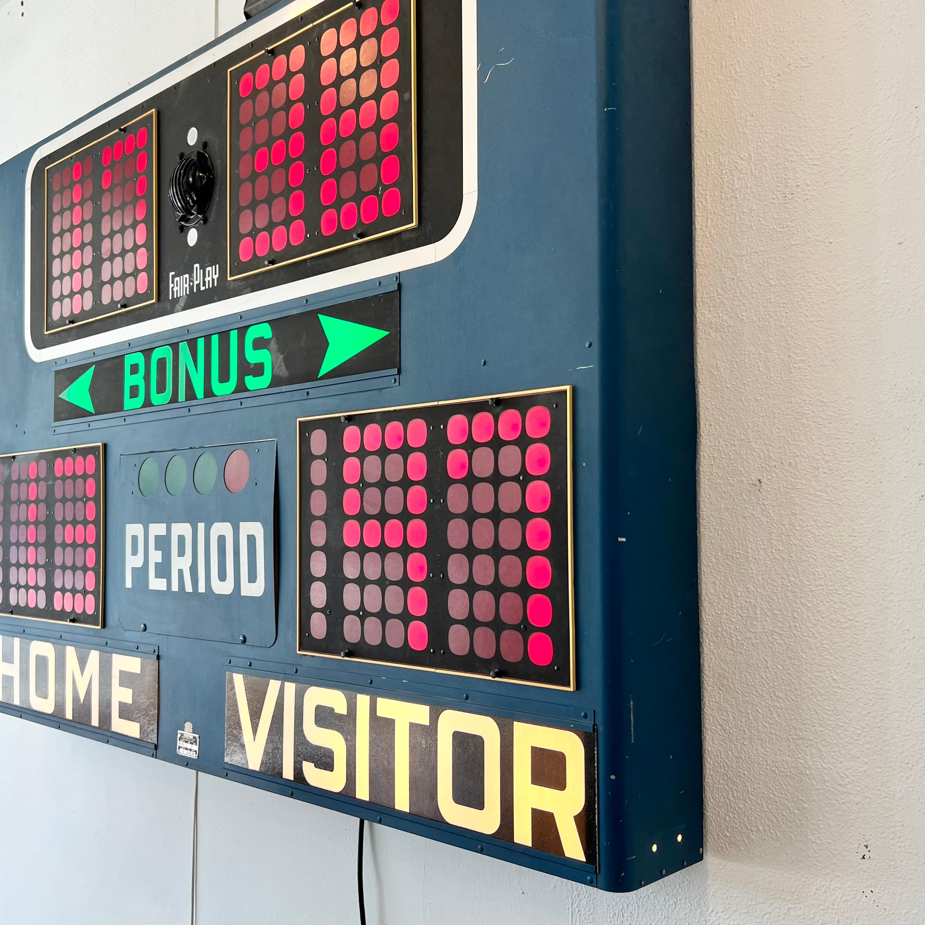 Fair Play 1960s Electro-Magnetic Basketball Scoreboard For Sale 4