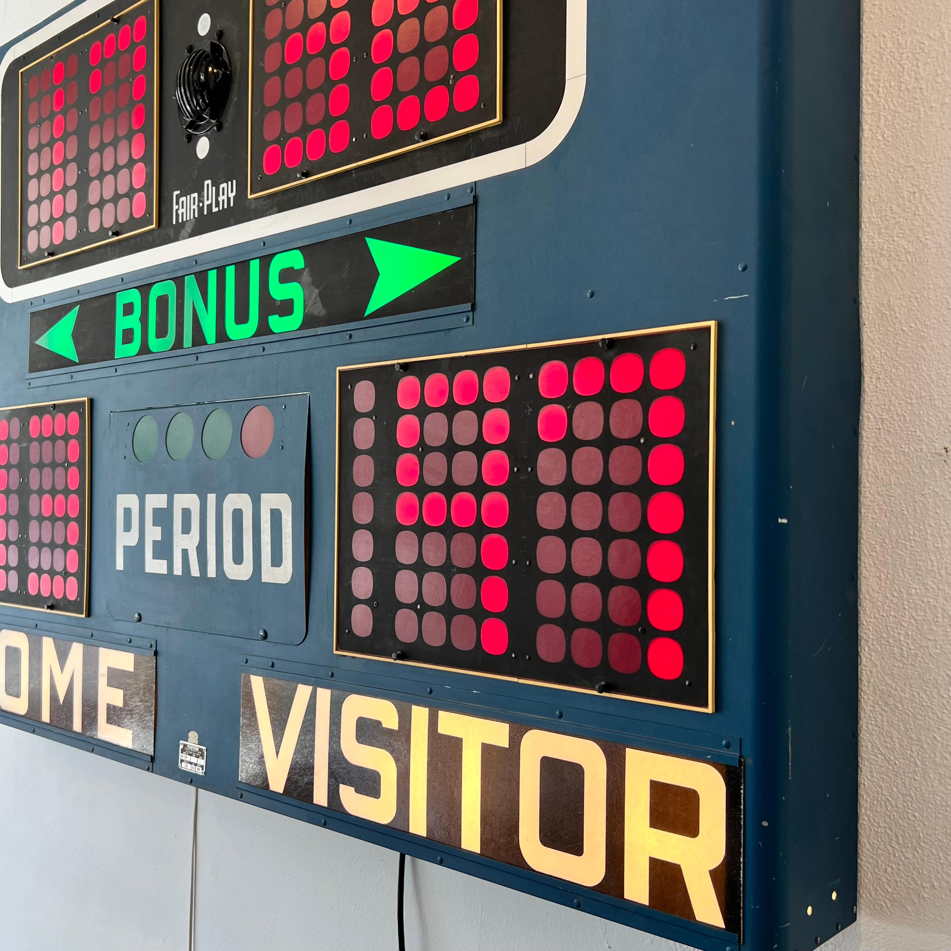 Fair Play 1960s Electro-Magnetic Basketball Scoreboard For Sale 5