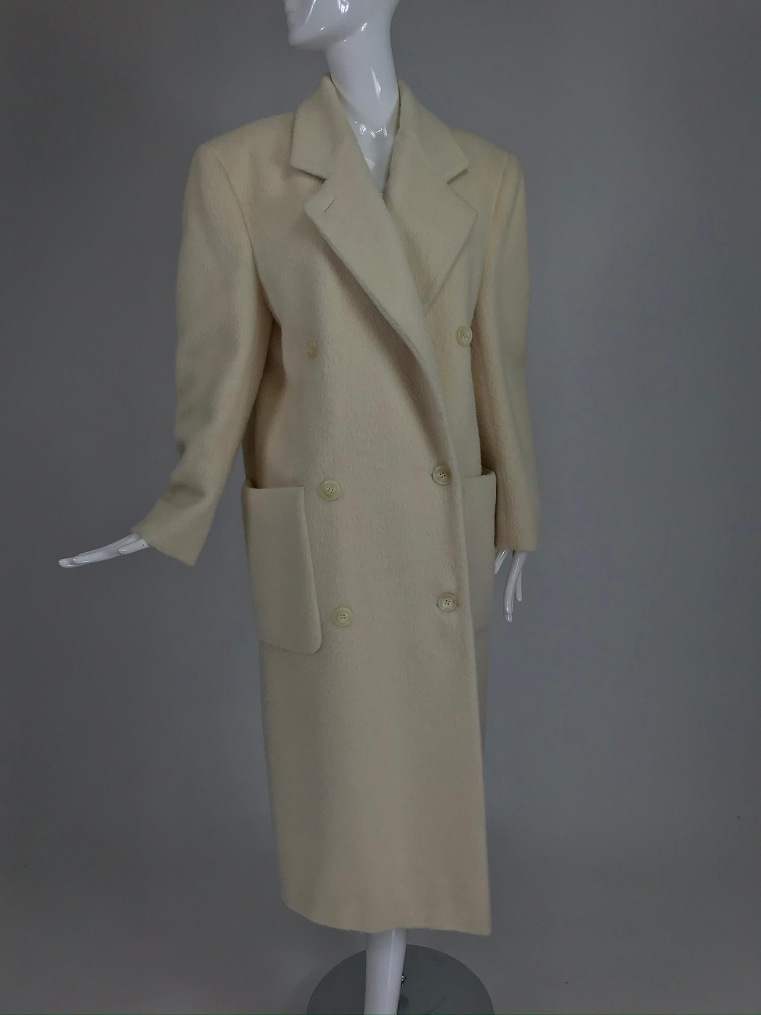 Fairbrooke Off White Wool Double Breasted Polo Coat 1990s 3