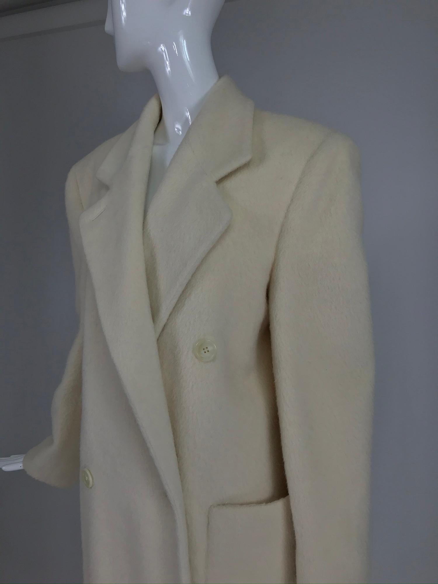Fairbrooke Off White Wool Double Breasted Polo Coat 1990s 4