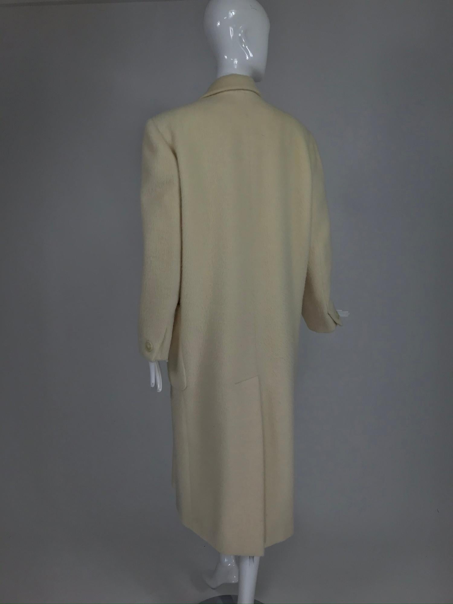 Fairbrooke Off White Wool Double Breasted Polo Coat 1990s In Good Condition In West Palm Beach, FL