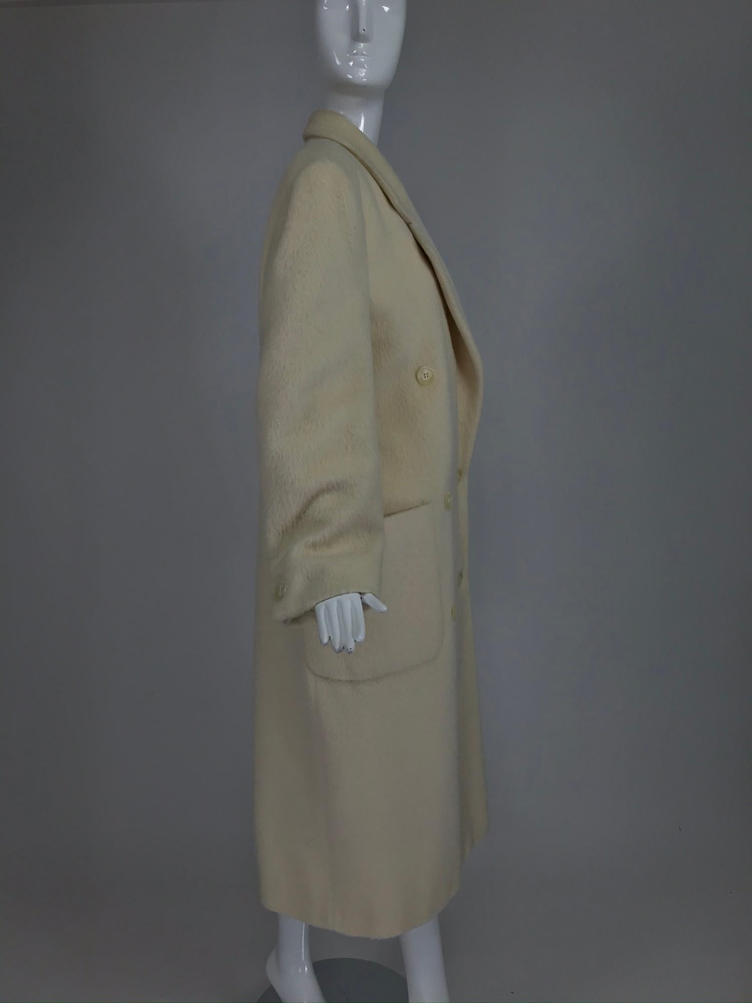 Fairbrooke Off White Wool Double Breasted Polo Coat 1990s 2