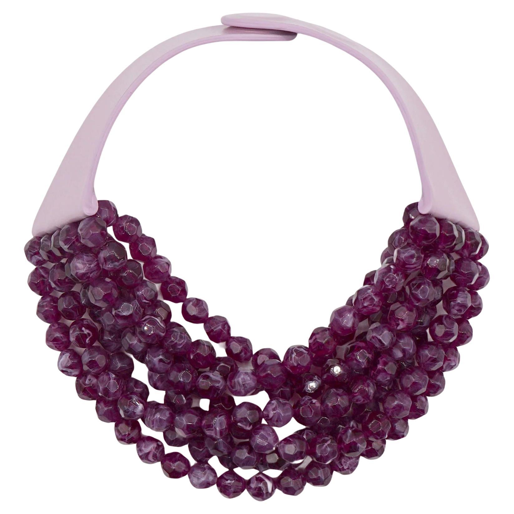 Fairchild Baldwin Red Carpet Multi Strand Ametista Beads Statement Necklace  For Sale