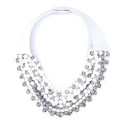 Fairchild Baldwin Show Stopper Crystal Bay White Silver Multi Strand Necklace