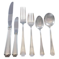 Used Fairfax by Gorham Sterling Silver Flatware Set 8 Service 53 Pieces Place Size