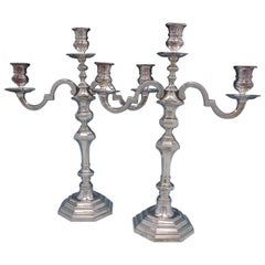 Fairfax by J.E. Caldwell Sterling Silver 3-Light Candelabras, Pair