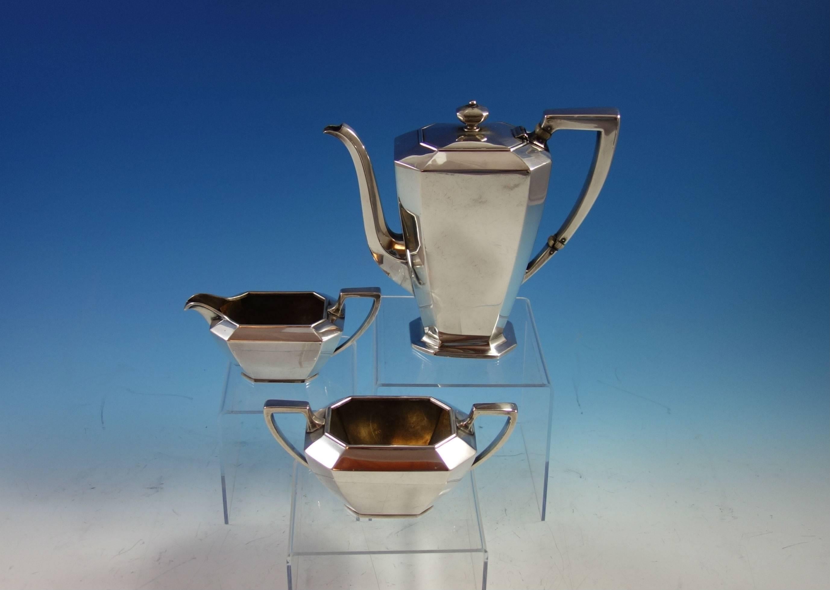 Fairfax Durgin Gorham Sterling Silver Demitasse Tea Set 3-Piece #40 Hollowware 5