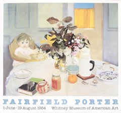 Vintage 1984 After Fairfield Porter 'Lizzie at the Table' Impressionism USA 