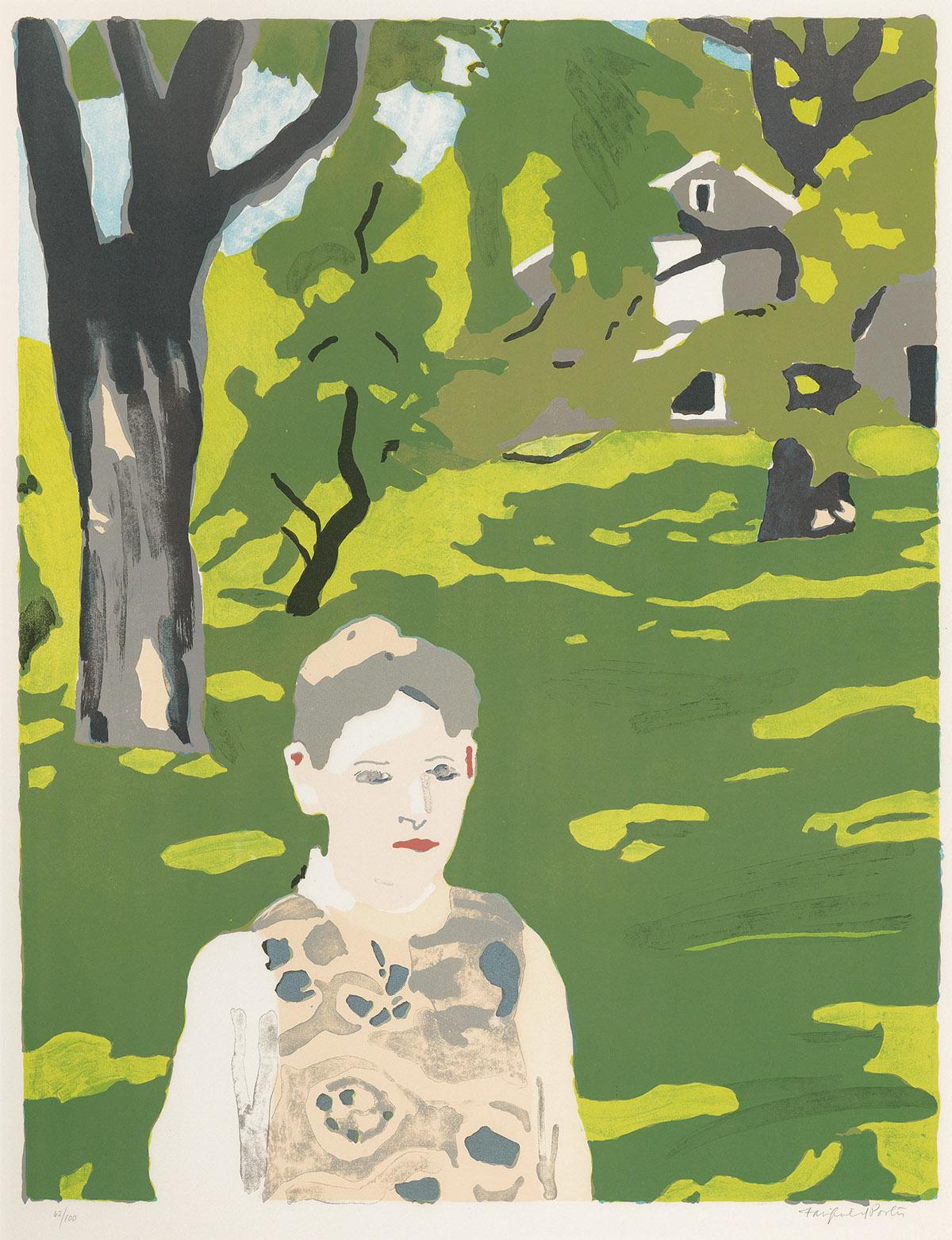 Fairfield Porter Portrait Print - Girl in the Woods