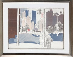 New York City, gerahmte Lithographie von Fairfield Porter