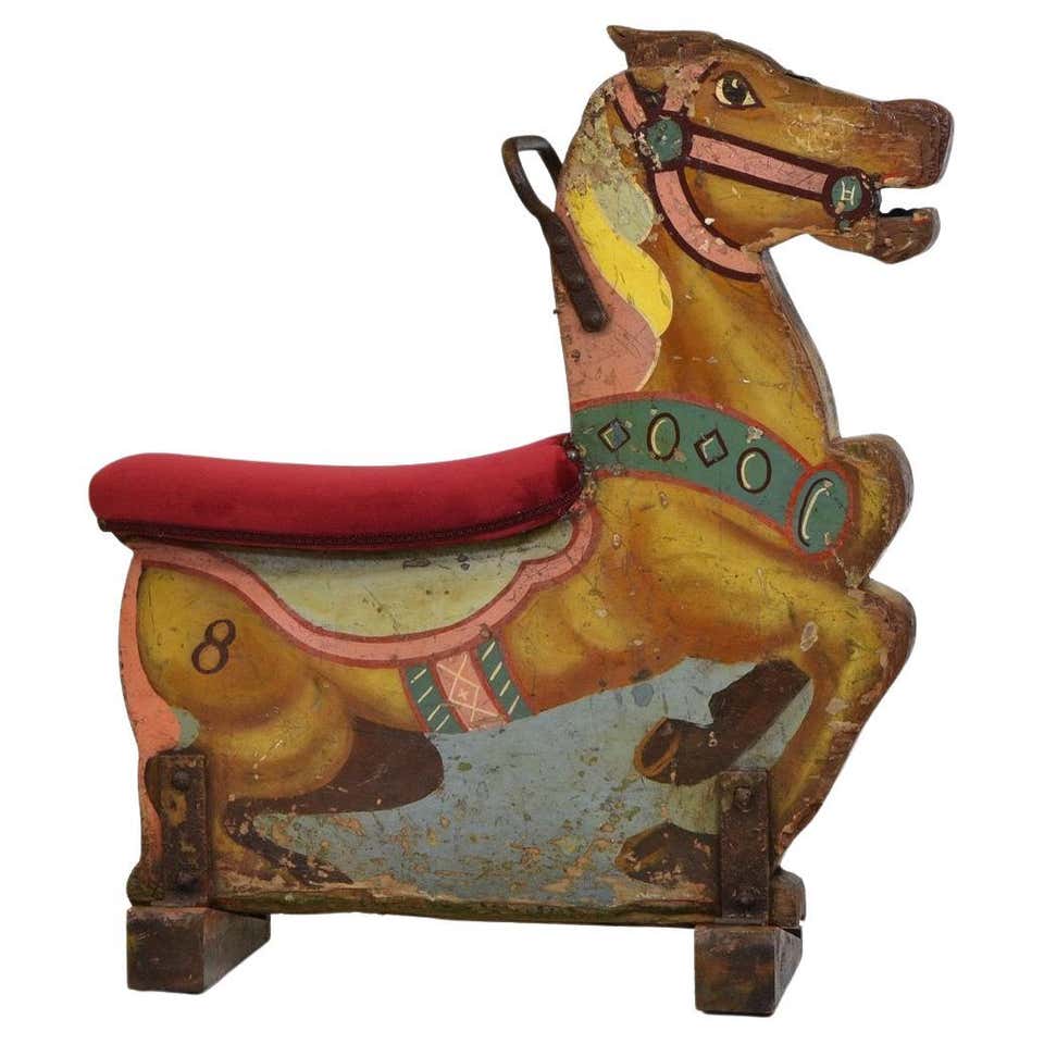 Vintage English Fairground Rocking Bison Buffalo Carousel 1970s Fun ...