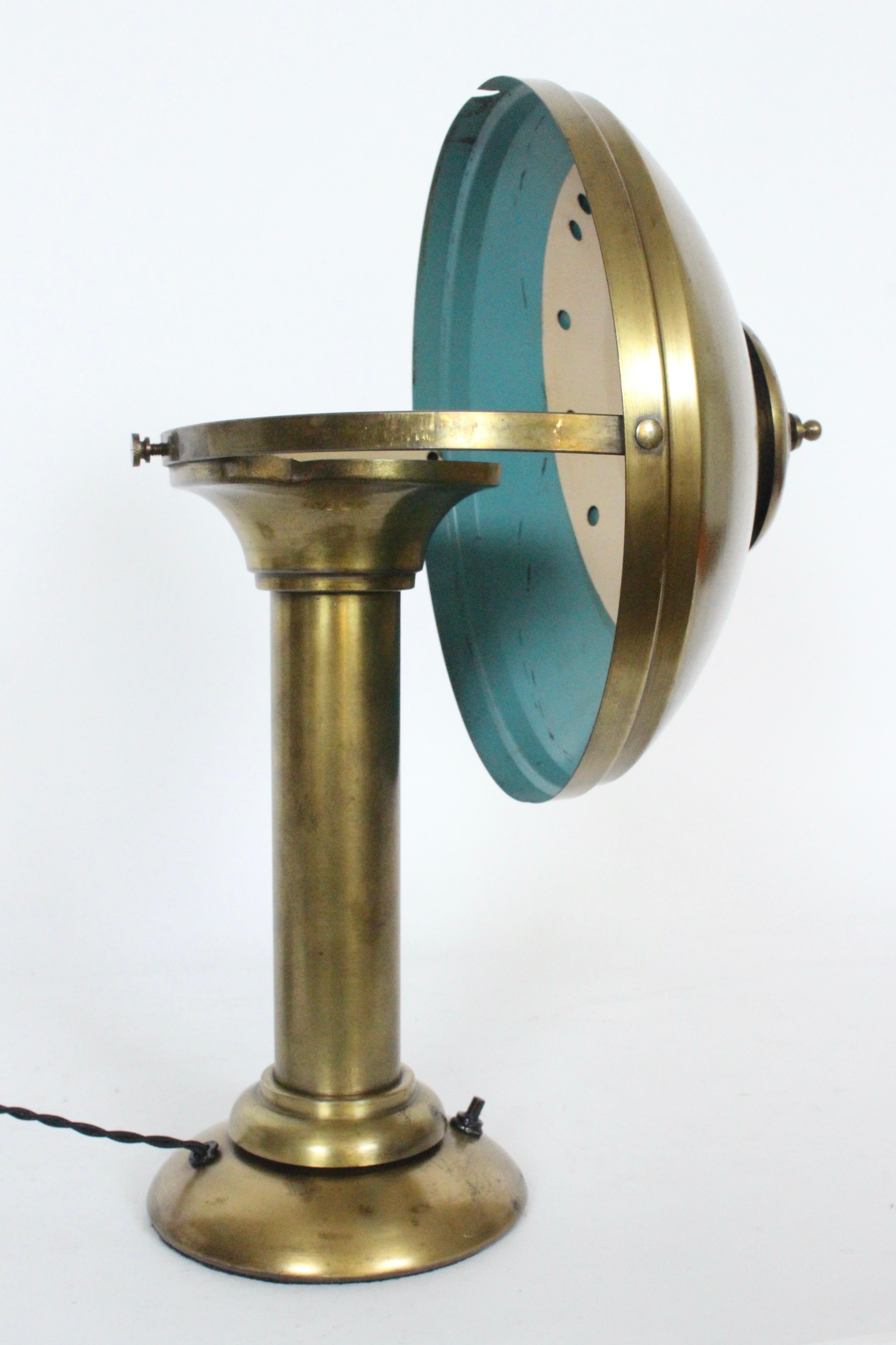 Fairies Mfg. Co. Cantilever All Brass Shaded Desk Lamp, 1920s For Sale 7